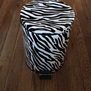 Zebra print mini garbage can